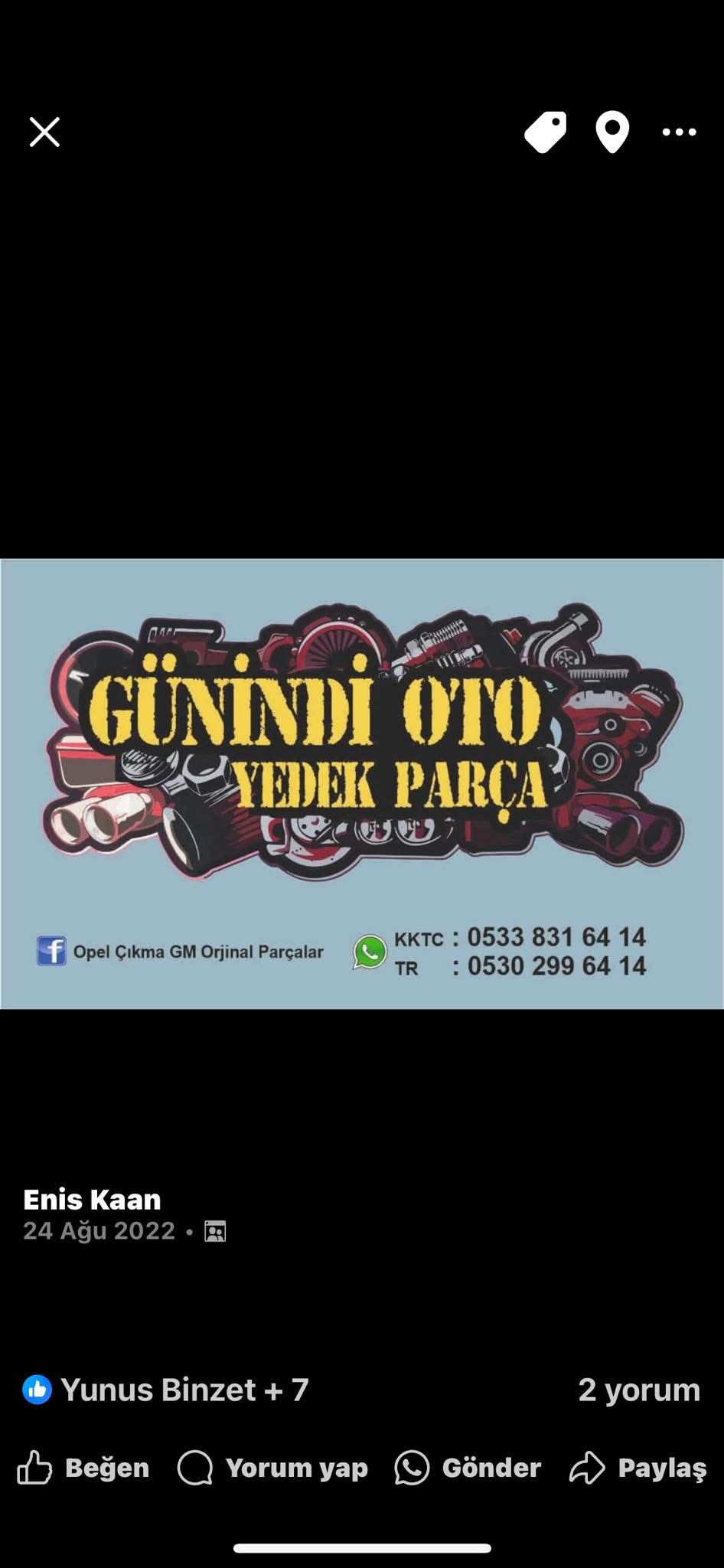 GÜNİNDİ OTO YEDEK PARÇA >05338316414< ADANA