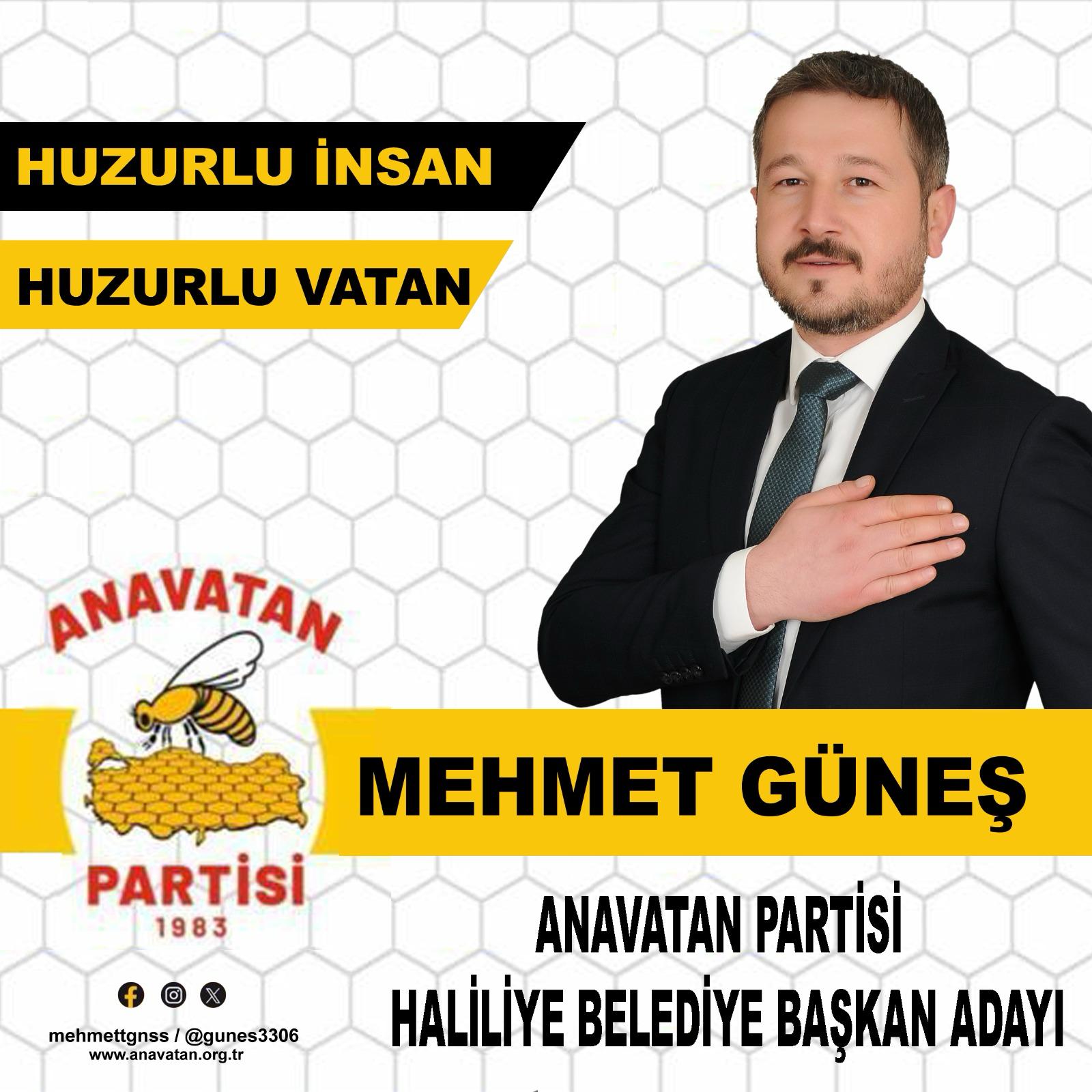 Anavatan haliliye belediye başkan adayı Mehmet Güneş