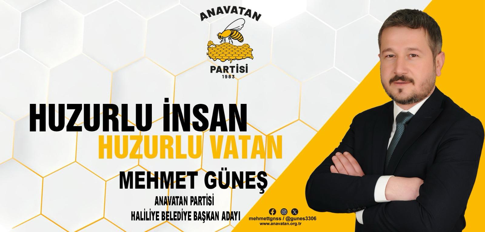 Anavatan haliliye belediye başkan adayı Mehmet Güneş